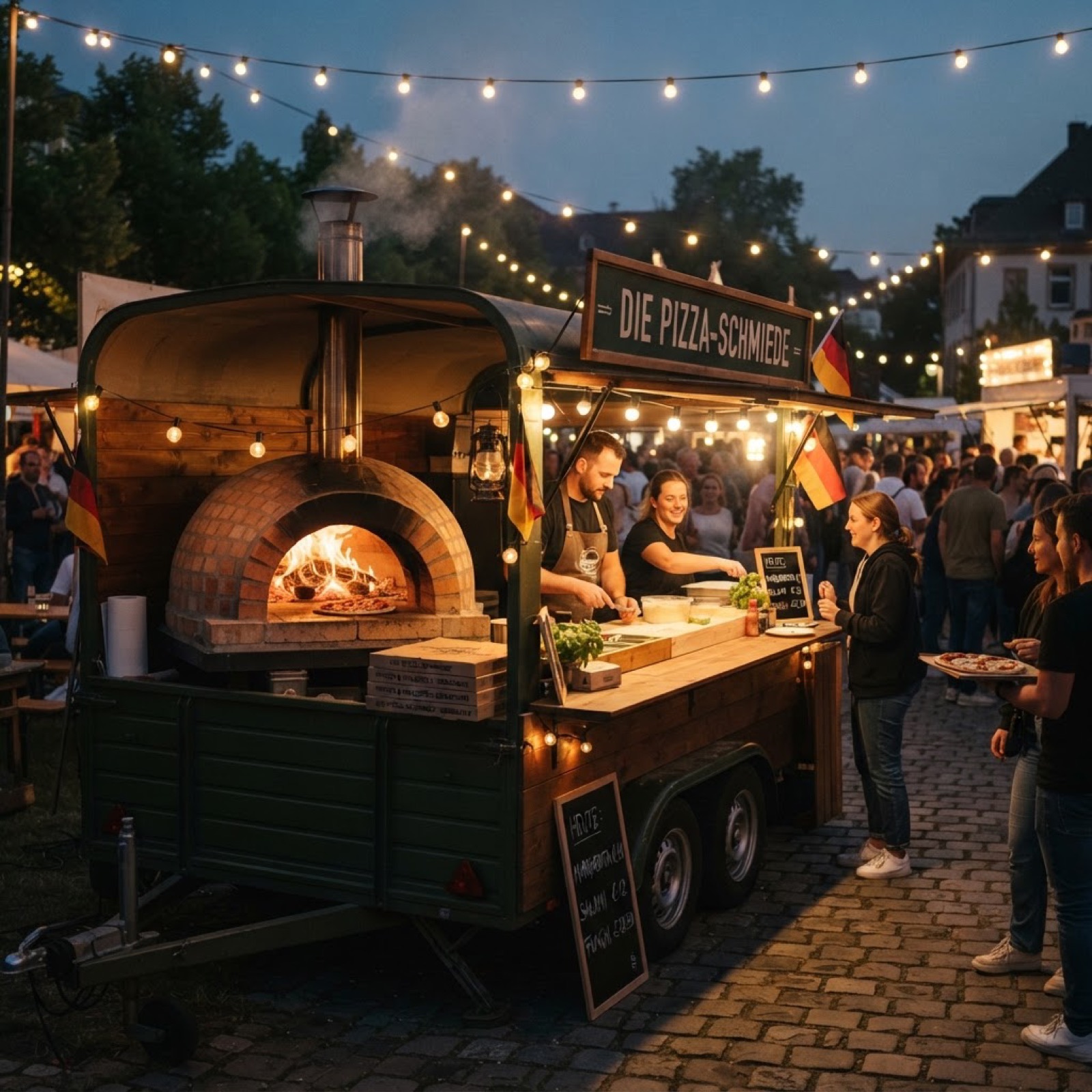 Unser Pizza-Anhänger von außen